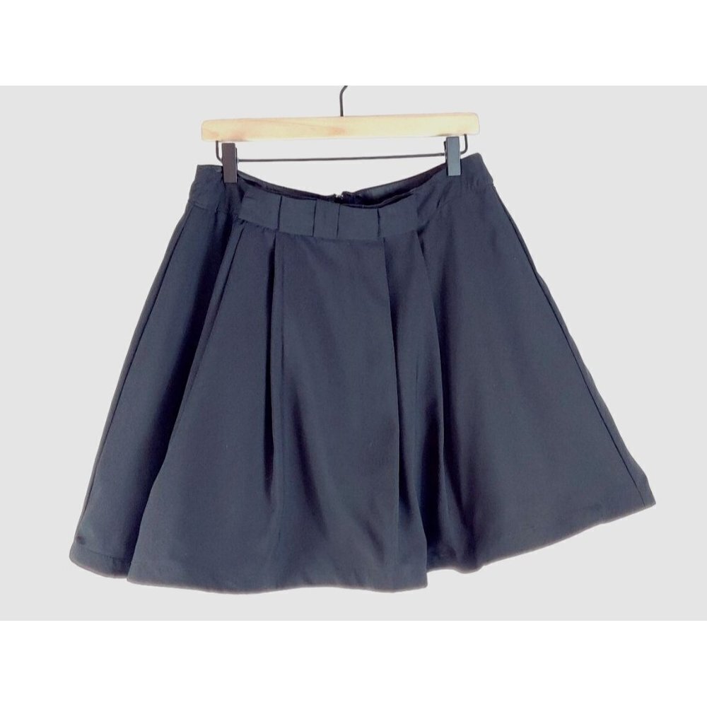 Black Mini Party Skirt Three Layers Tulle Lining Full Flounce Bow Coquette Sexy